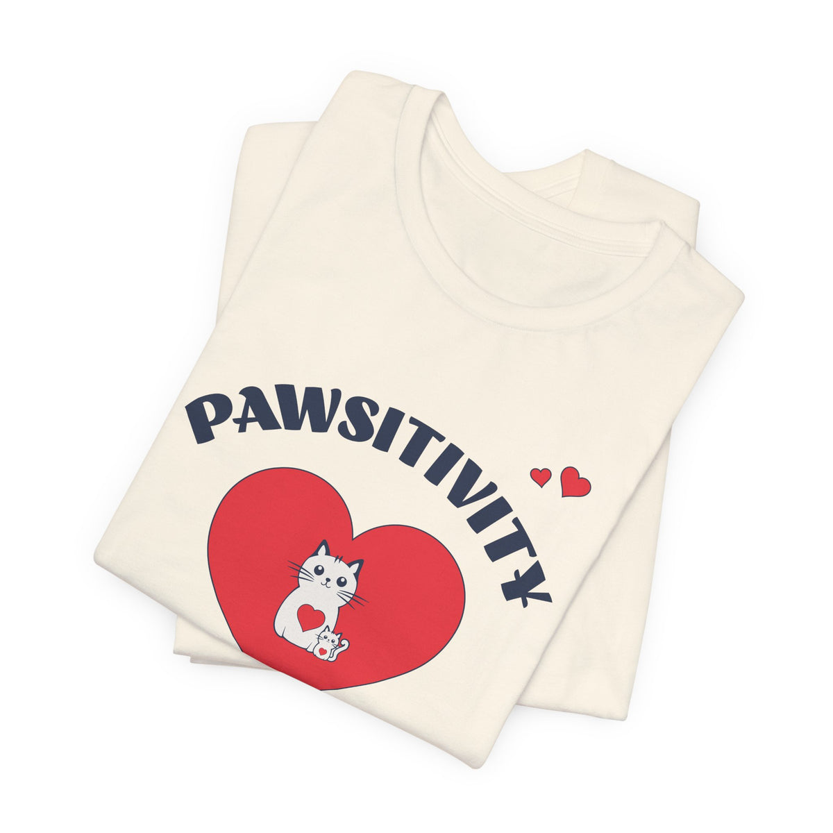 Pawsitivity Cat Mom Shirt – Cute Mama Cat & Kitten Heart Tee