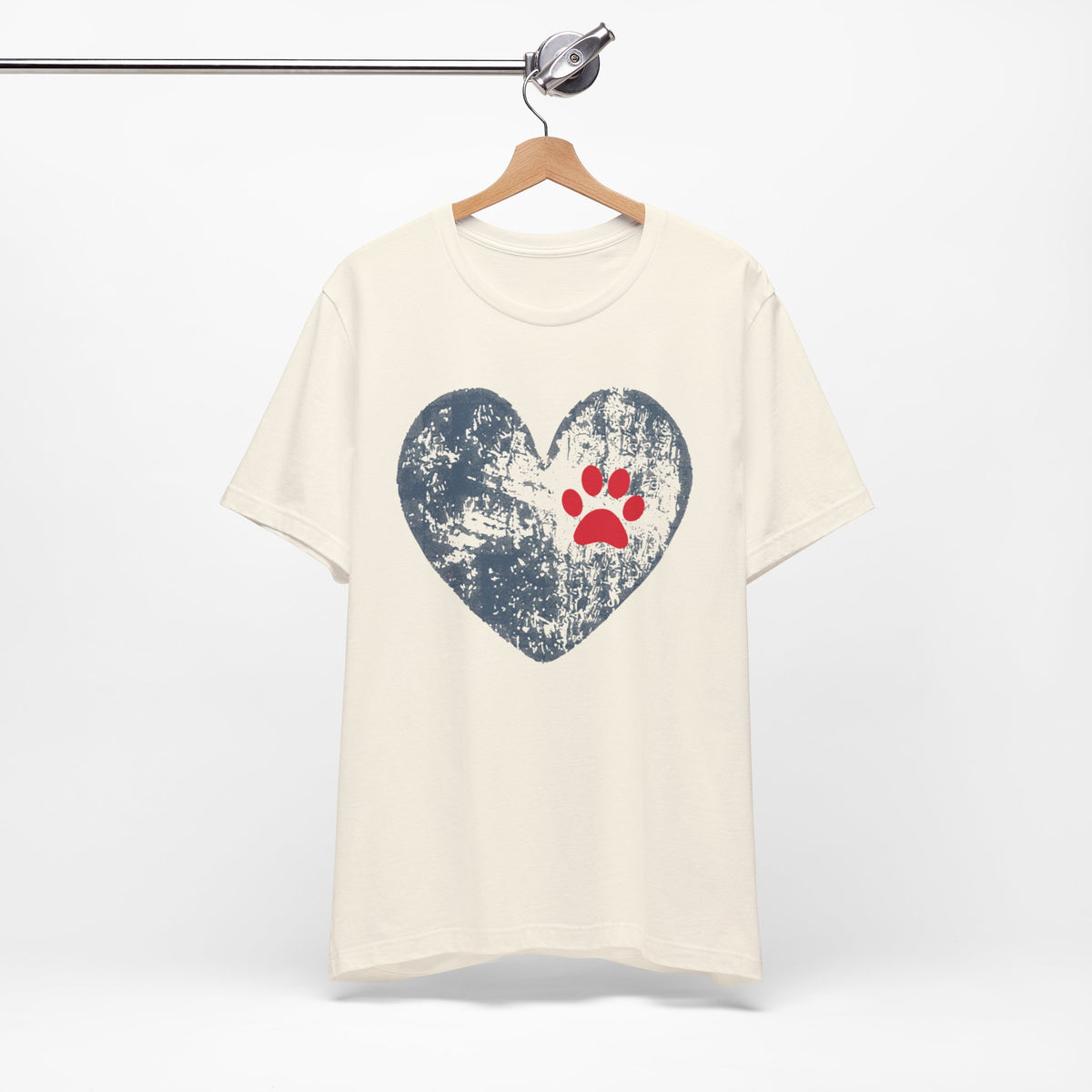 Paw Print Heart T-Shirt - Dog Mom Tee for Pet Lovers