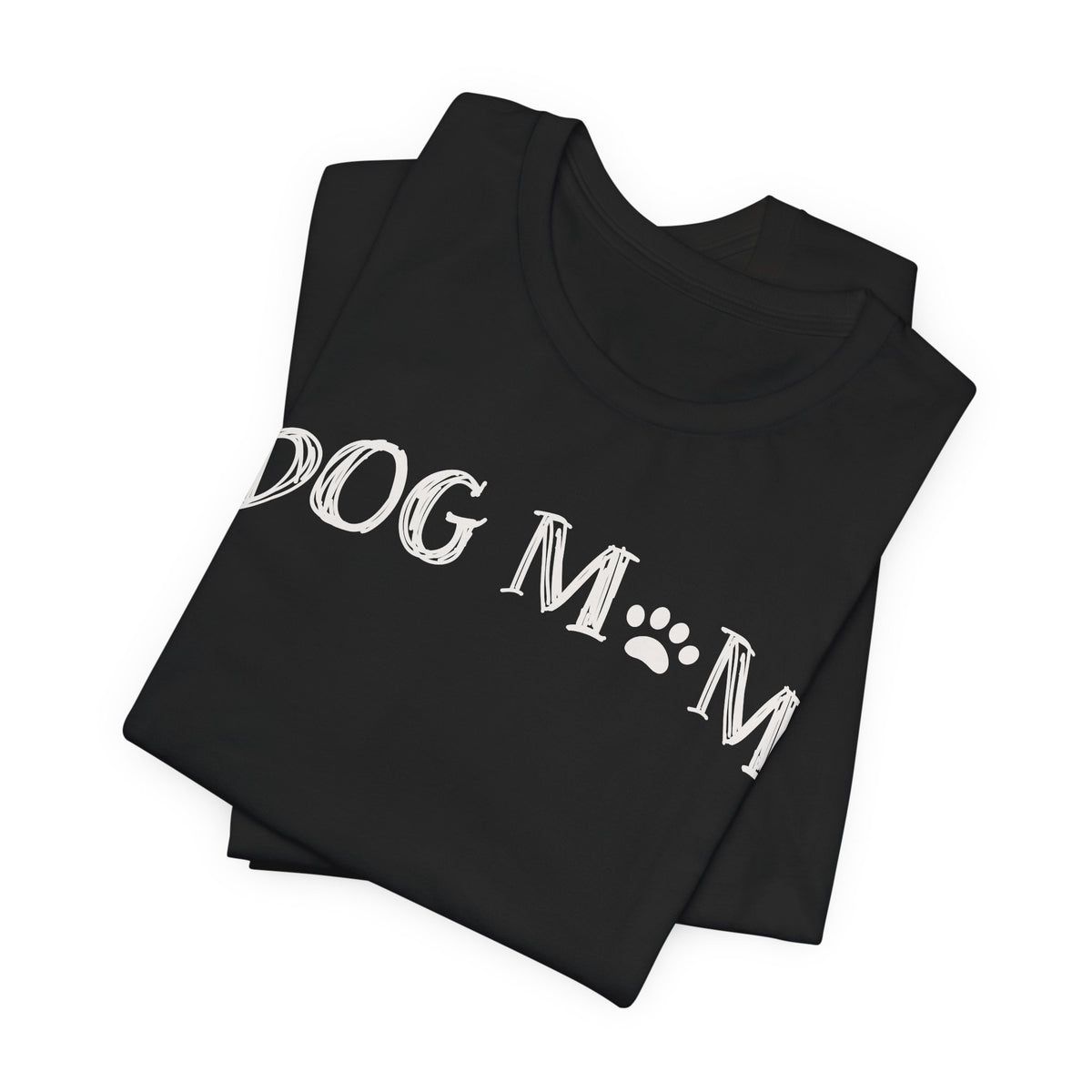 Dog Mom Shirt – Hand-Drawn Paw Print Tee for Dog Lovers