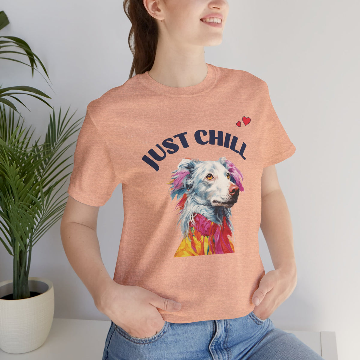 Just Chill Dog T-Shirt | Colorful Pop Art Dog Lover Tee, Unisex Soft Cotton