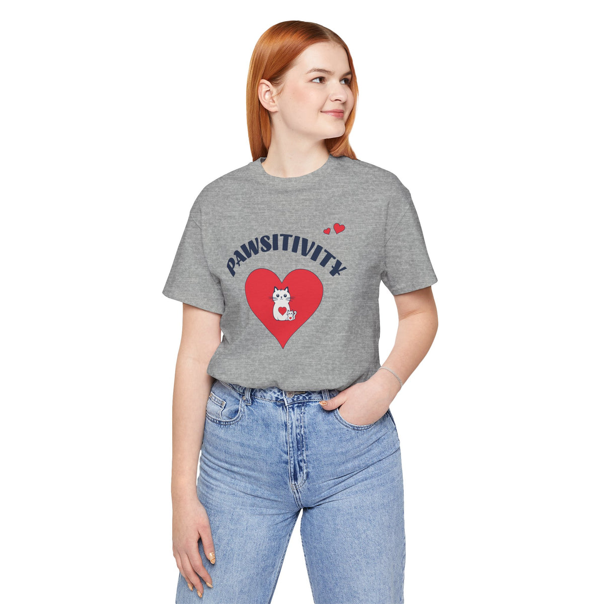 Pawsitivity Cat Mom Shirt – Cute Mama Cat & Kitten Heart Tee