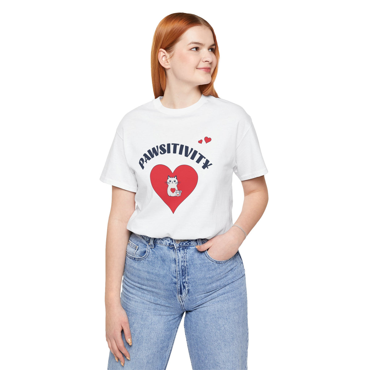 Pawsitivity Cat Mom Shirt – Cute Mama Cat & Kitten Heart Tee