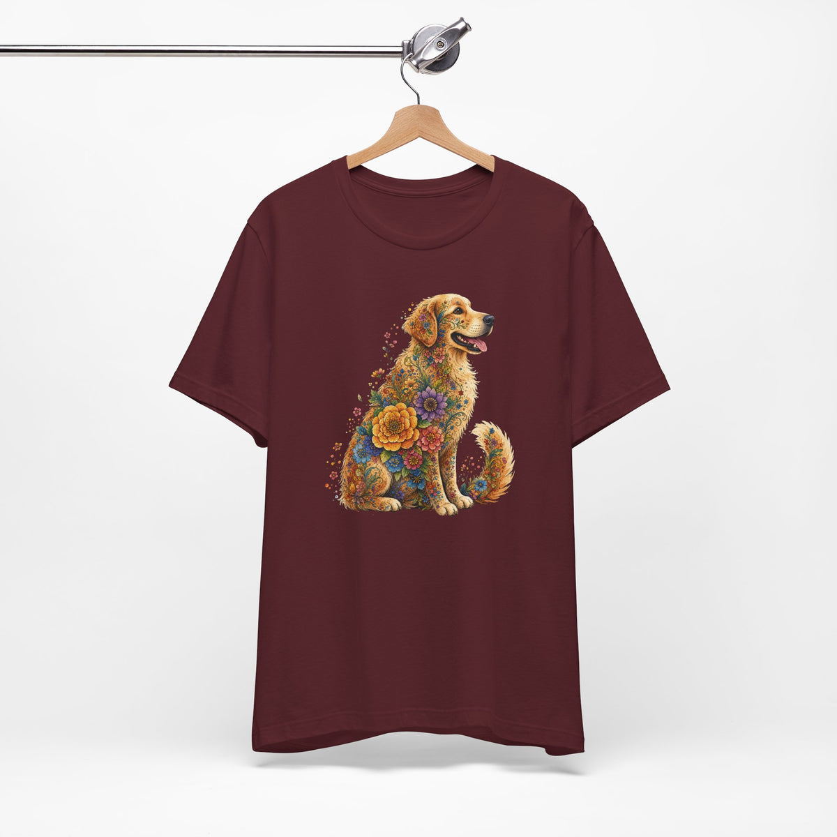 Golden Retriever Shirt for Women, Floral Dog Mom Tee, Golden Retriever Gift