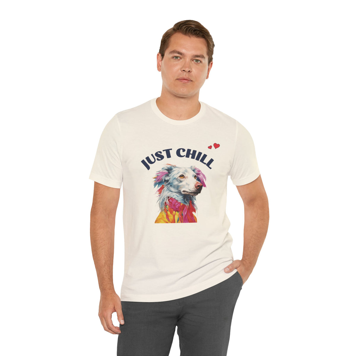 Just Chill Dog T-Shirt | Colorful Pop Art Dog Lover Tee, Unisex Soft Cotton