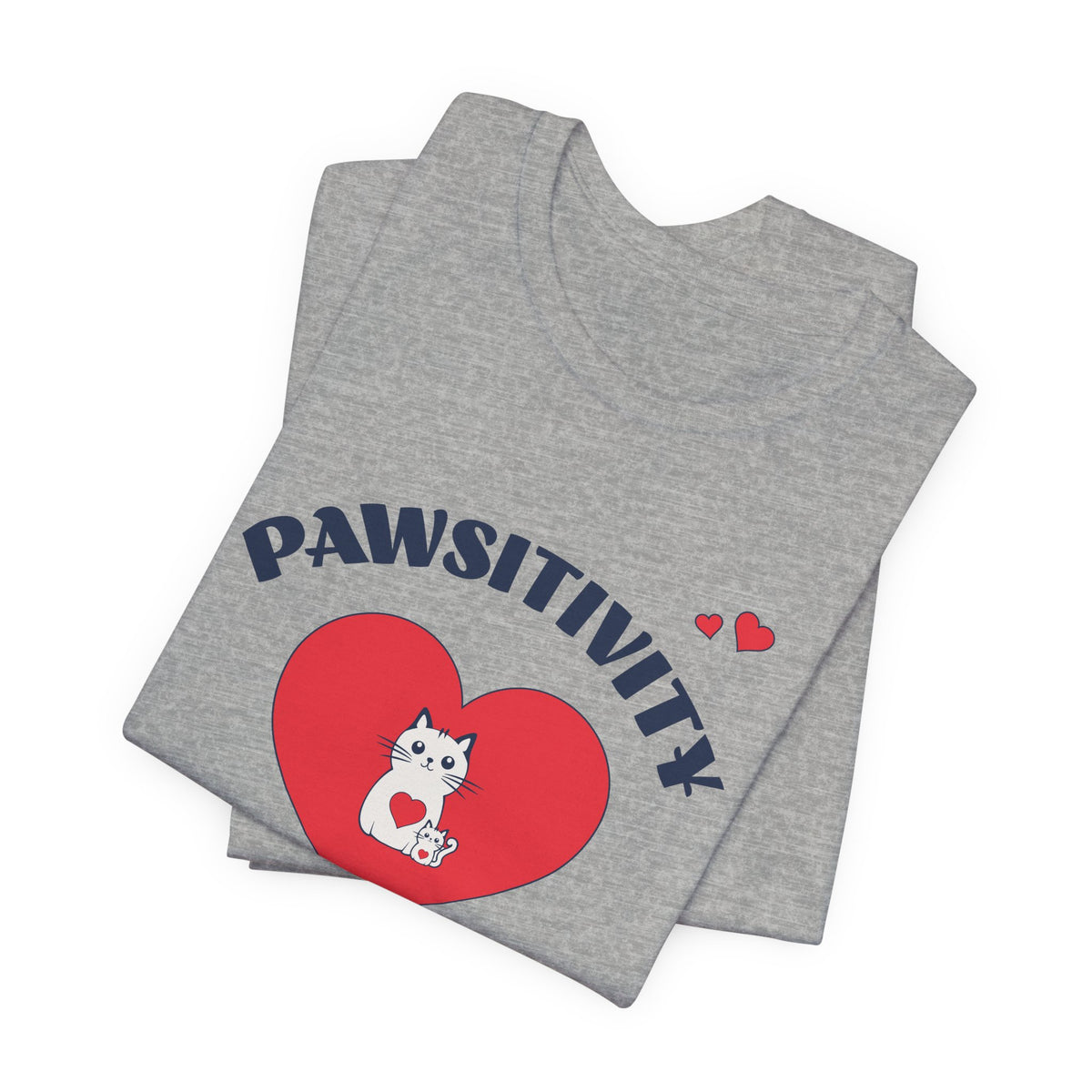 Pawsitivity Cat Mom Shirt – Cute Mama Cat & Kitten Heart Tee