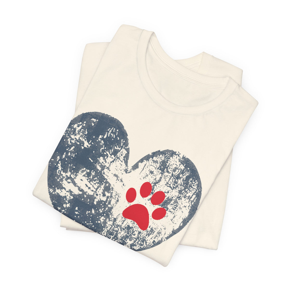Paw Print Heart T-Shirt - Dog Mom Tee for Pet Lovers