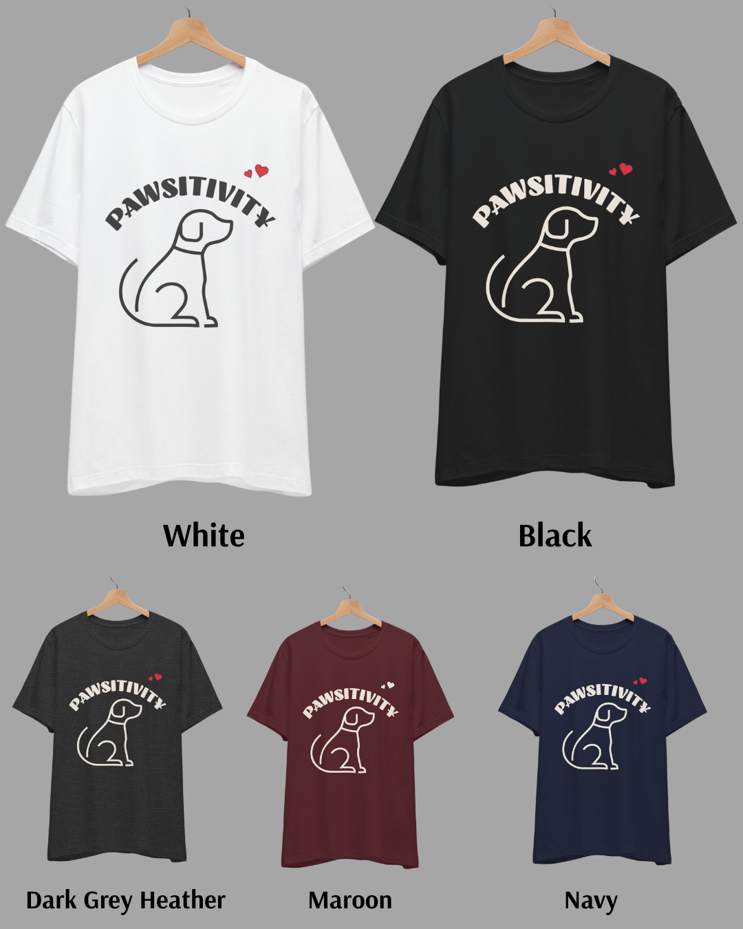 Pawsitivity Dog Mom Shirt | Minimalist Line Art Dog Tee