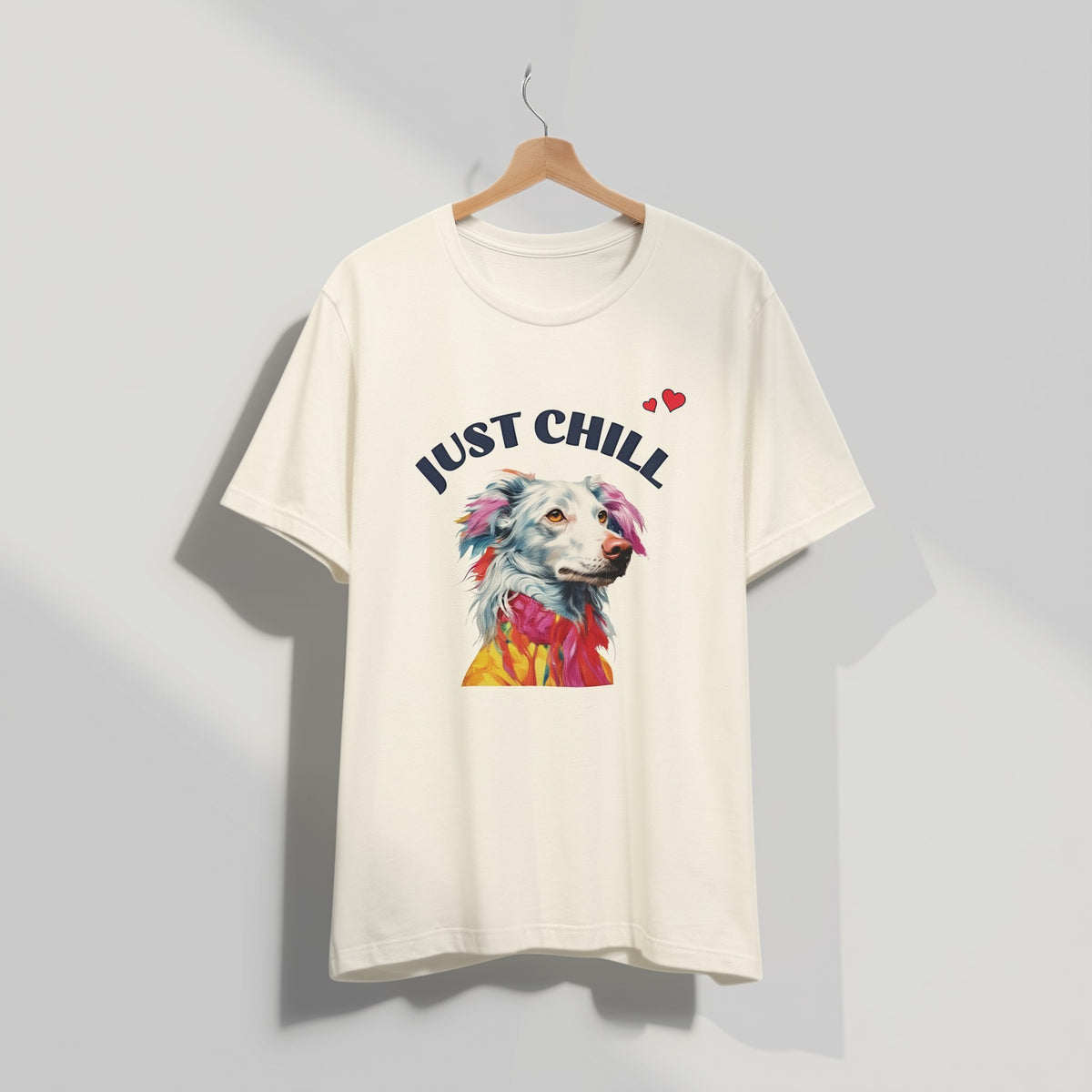Just Chill Dog T-Shirt | Colorful Pop Art Dog Lover Tee, Unisex Soft Cotton