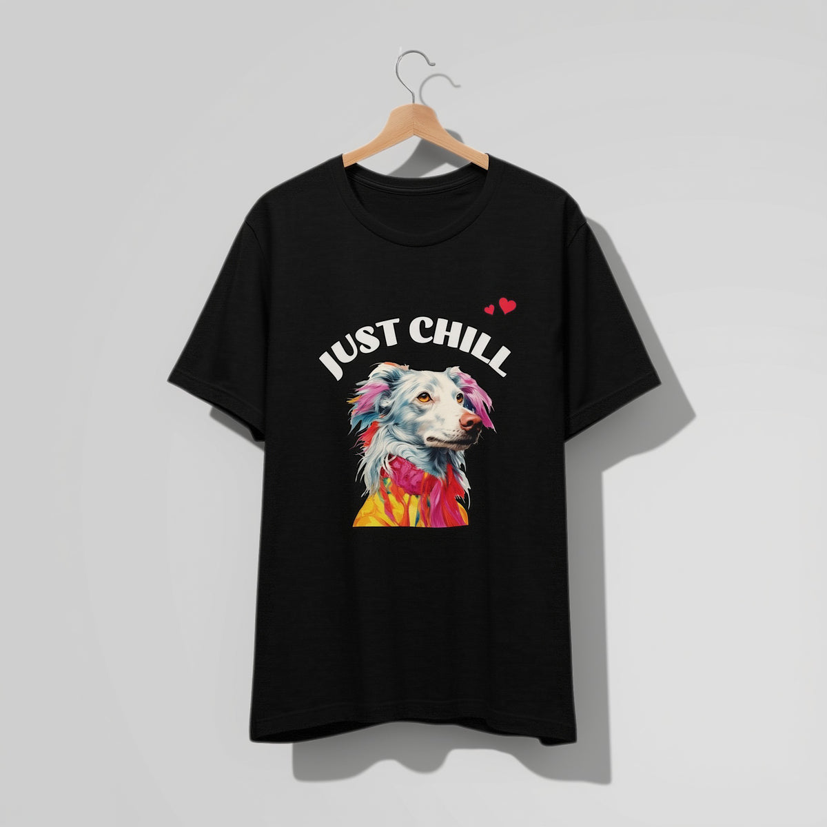Just Chill Dog T-Shirt | Colorful Pop Art Dog Lover Tee, Unisex Soft Cotton