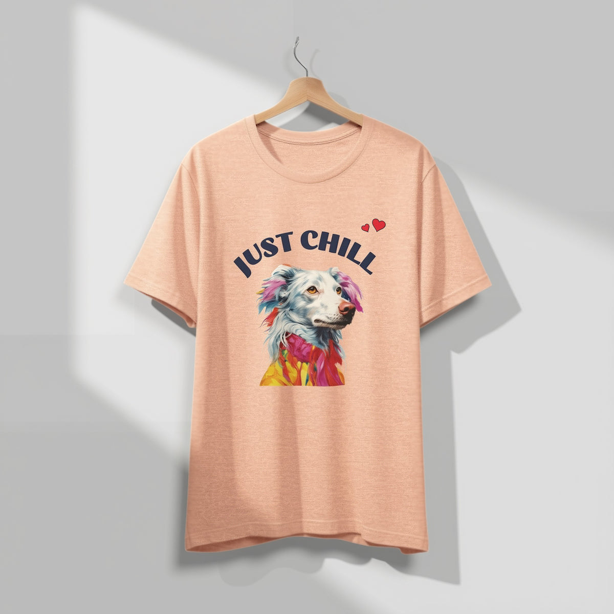 Just Chill Dog T-Shirt | Colorful Pop Art Dog Lover Tee, Unisex Soft Cotton