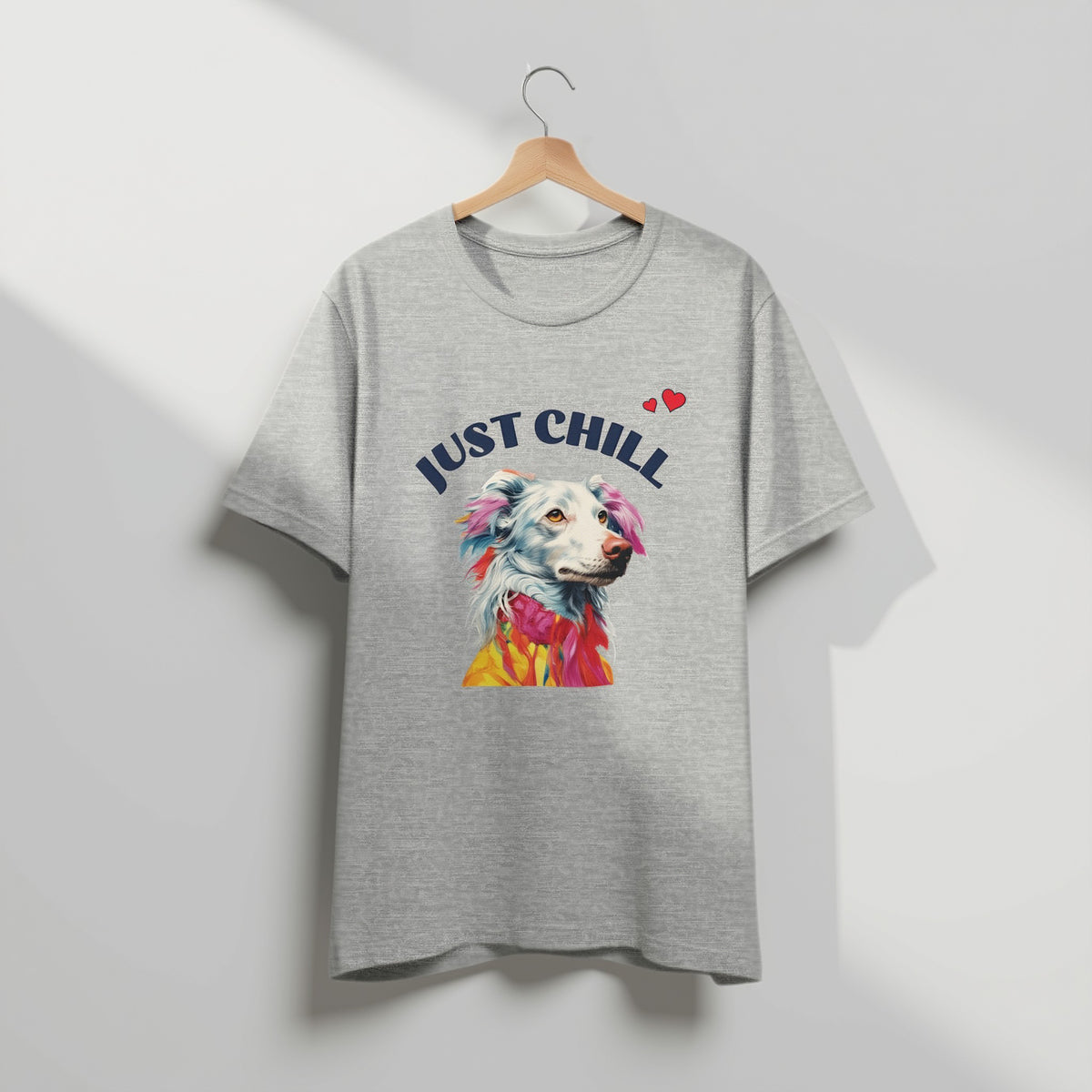 Just Chill Dog T-Shirt | Colorful Pop Art Dog Lover Tee, Unisex Soft Cotton