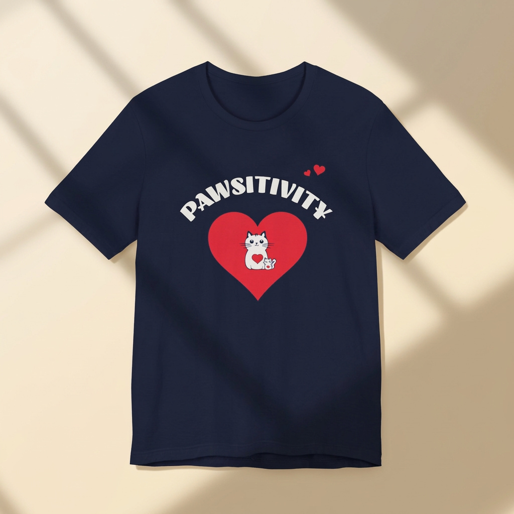 Pawsitivity Cat Mom Shirt – Cute Mama Cat & Kitten Heart Tee