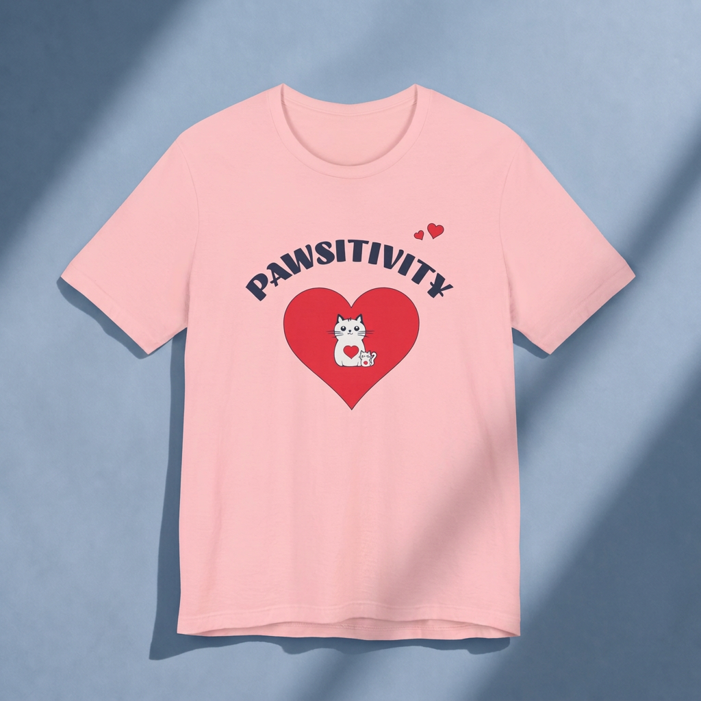 Pawsitivity Cat Mom Shirt – Cute Mama Cat & Kitten Heart Tee