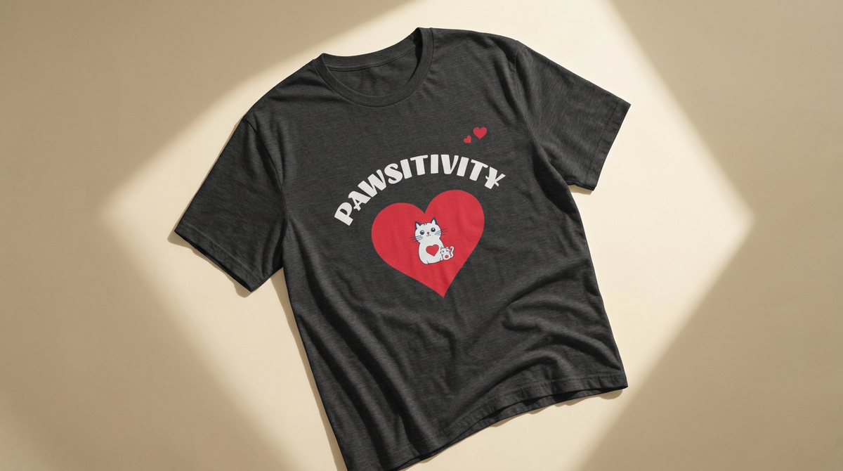 Pawsitivity Cat Mom Shirt – Cute Mama Cat & Kitten Heart Tee