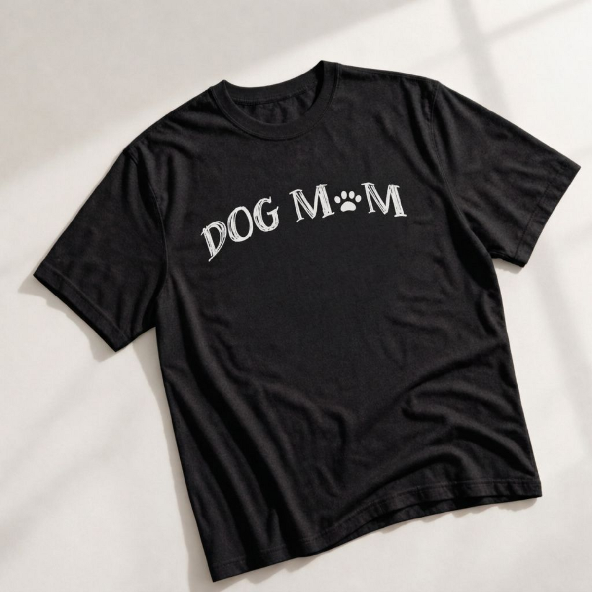Dog Mom Shirt – Hand-Drawn Paw Print Tee for Dog Lovers