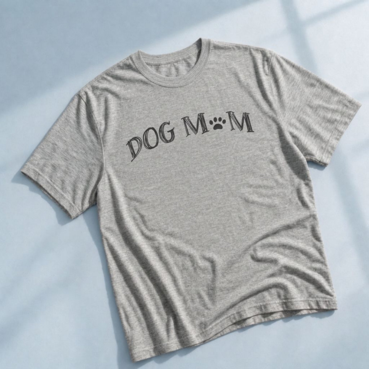 Dog Mom Shirt – Hand-Drawn Paw Print Tee for Dog Lovers
