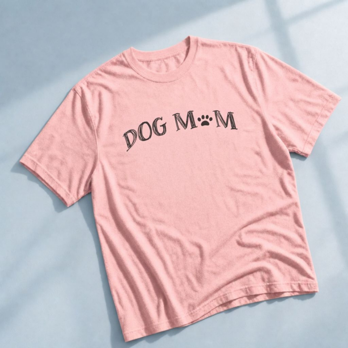 Dog Mom Shirt – Hand-Drawn Paw Print Tee for Dog Lovers