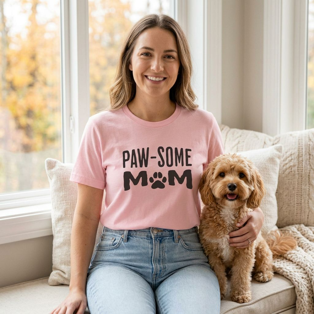 Pawsome Dog Mom Shirt – Funny Paw Print Tee for Dog Lovers