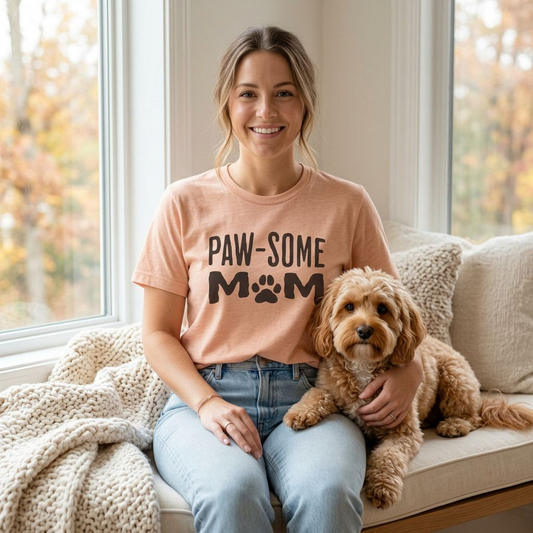 Pawsome Dog Mom Shirt – Funny Paw Print Tee for Dog Lovers