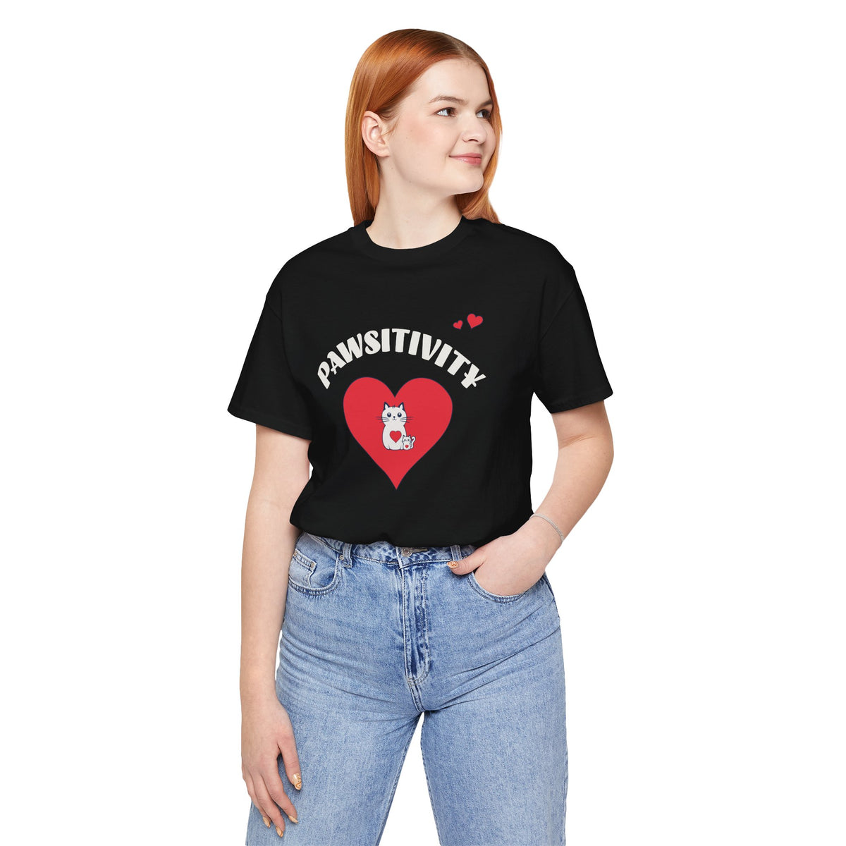 Pawsitivity Cat Mom Shirt – Cute Mama Cat & Kitten Heart Tee