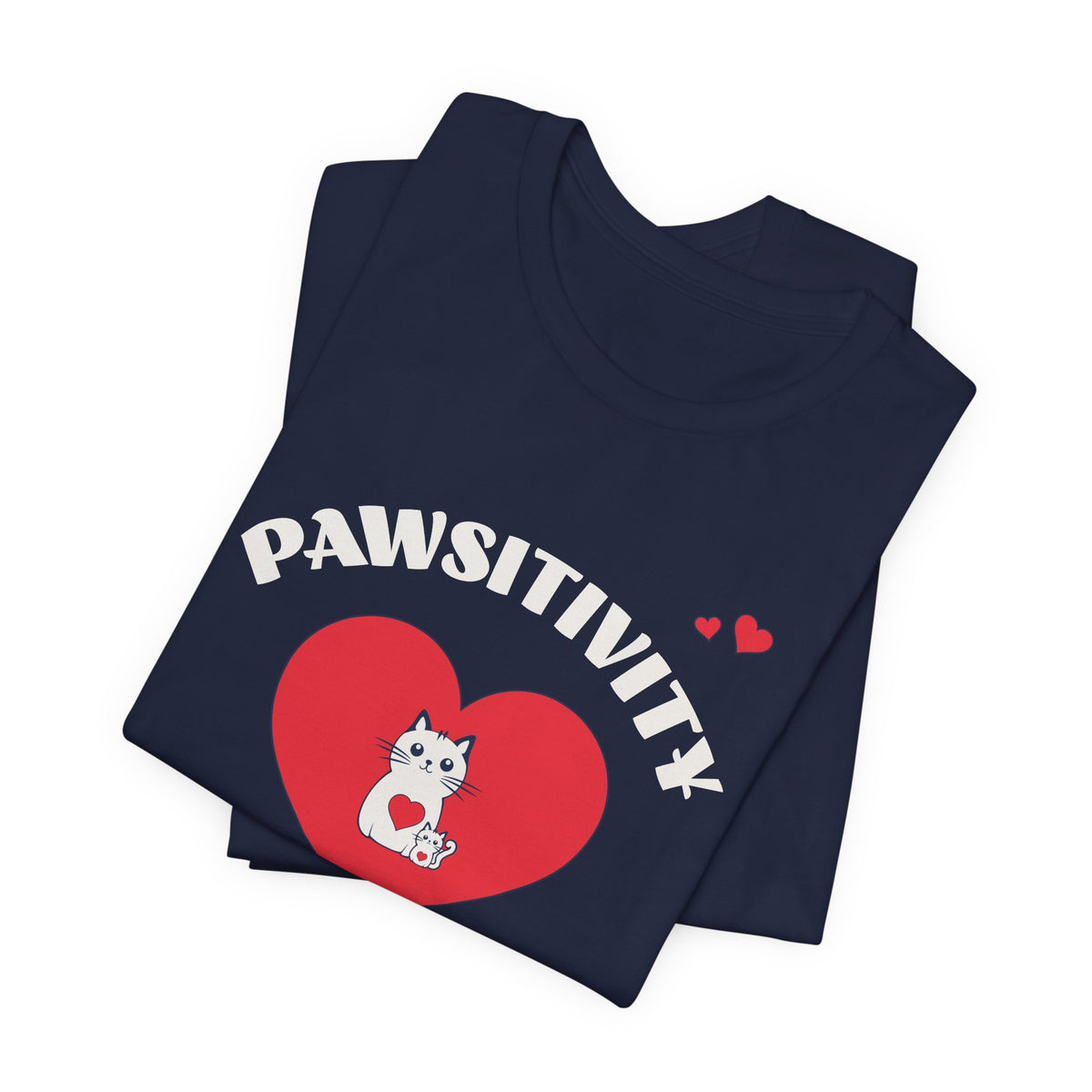 Pawsitivity Cat Mom Shirt – Cute Mama Cat & Kitten Heart Tee
