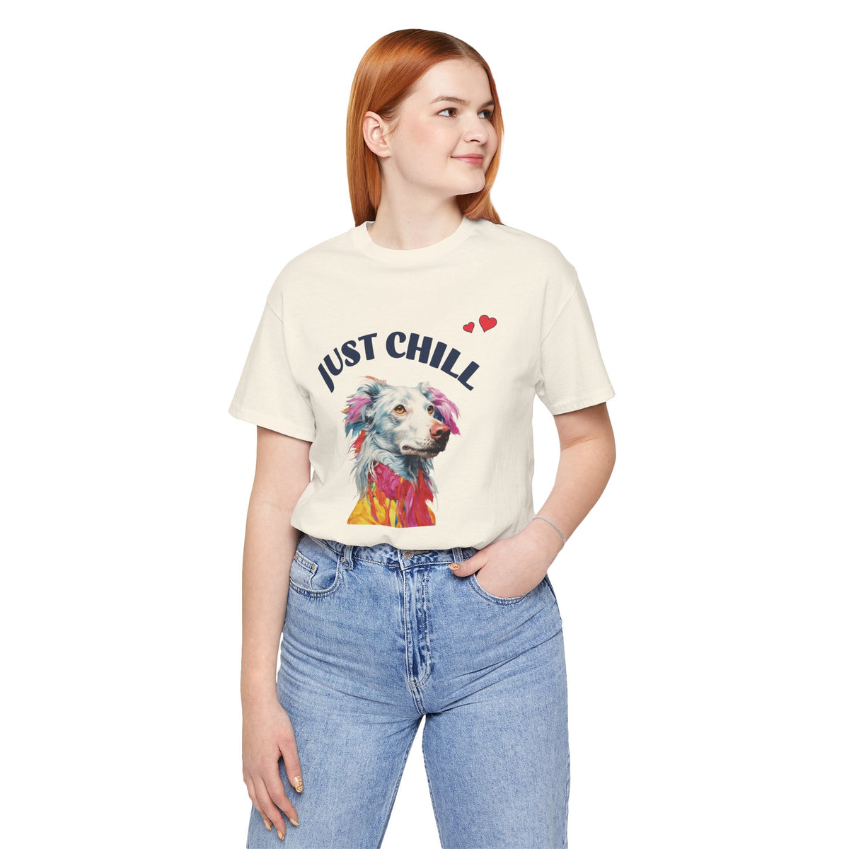 Just Chill Dog T-Shirt | Colorful Pop Art Dog Lover Tee, Unisex Soft Cotton