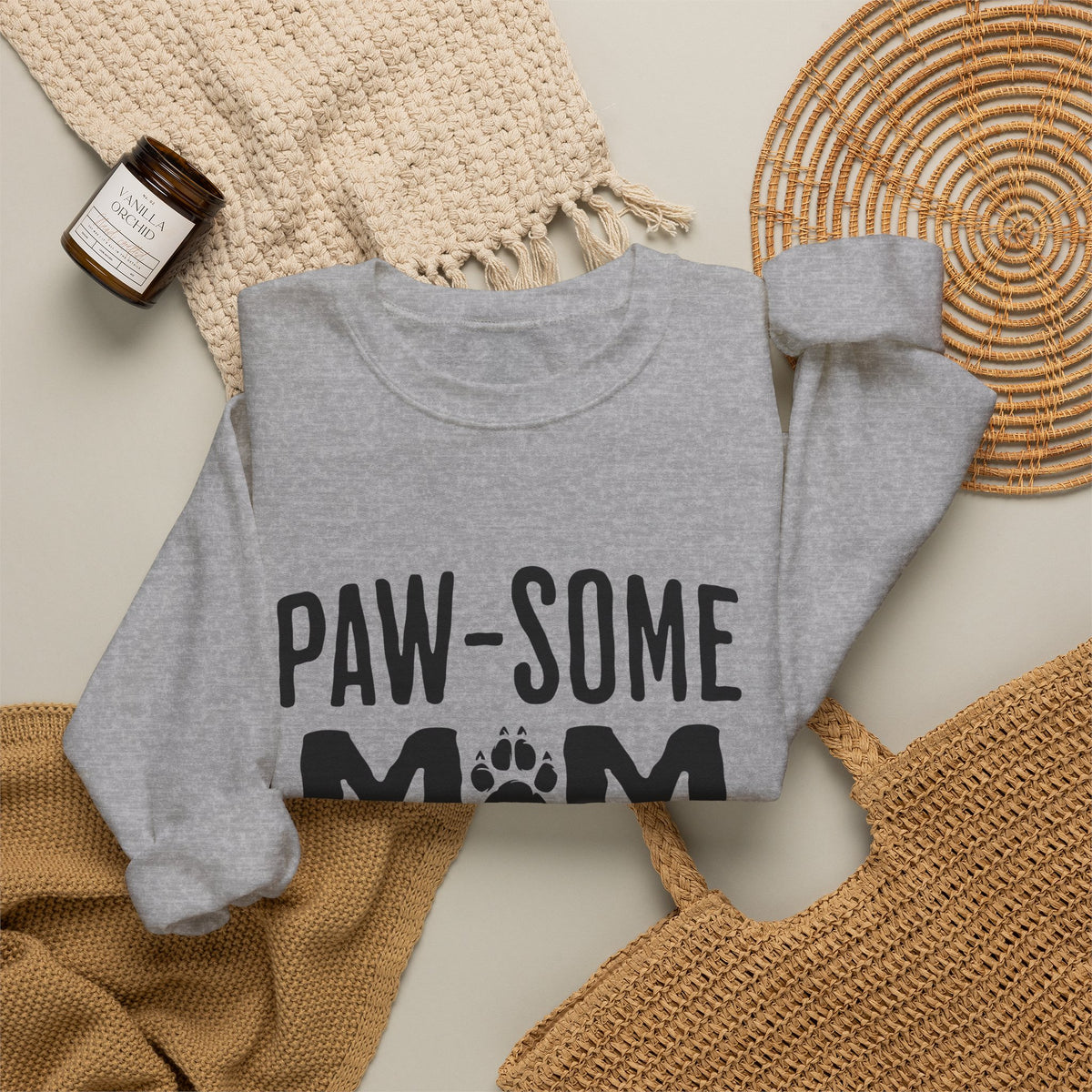 Paw-some Mom Sweatshirt – Cute Dog Paw Graphic Pullover Gift for Pet Moms