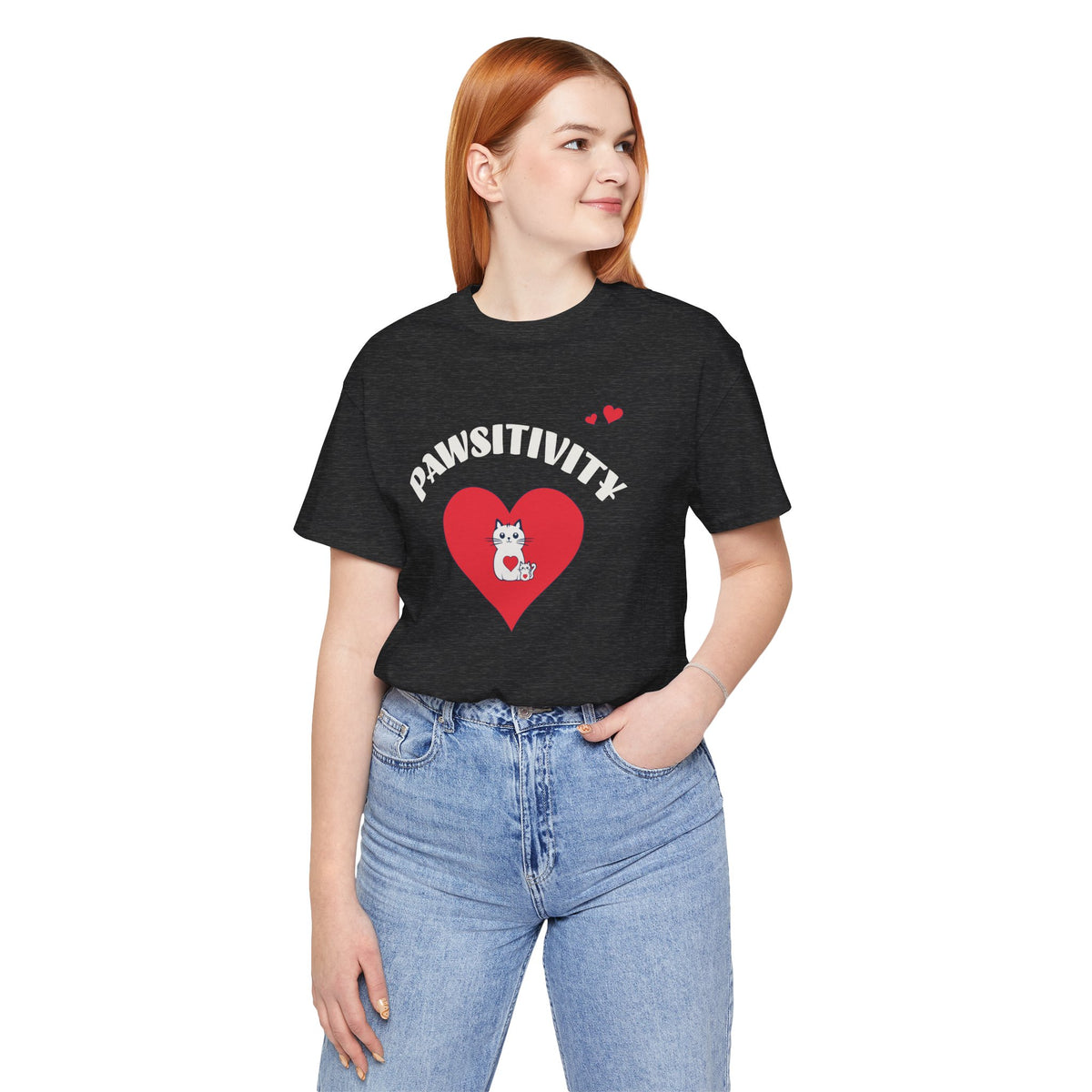 Pawsitivity Cat Mom Shirt – Cute Mama Cat & Kitten Heart Tee