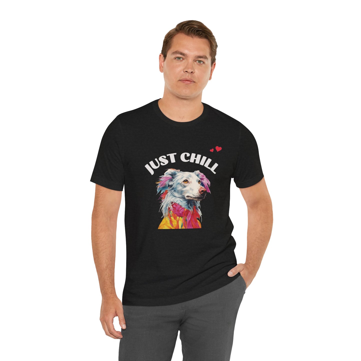 Just Chill Dog T-Shirt | Colorful Pop Art Dog Lover Tee, Unisex Soft Cotton