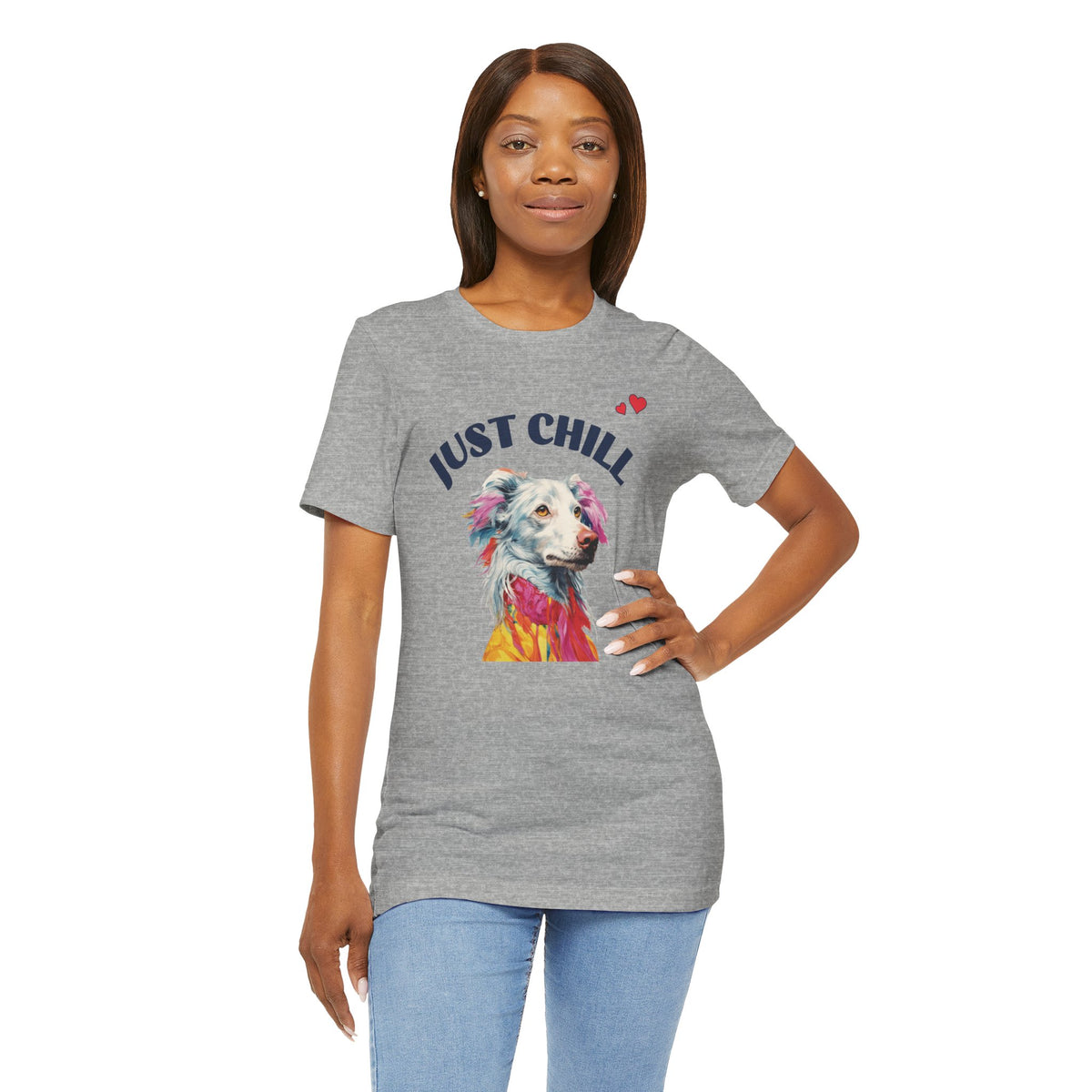 Just Chill Dog T-Shirt | Colorful Pop Art Dog Lover Tee, Unisex Soft Cotton