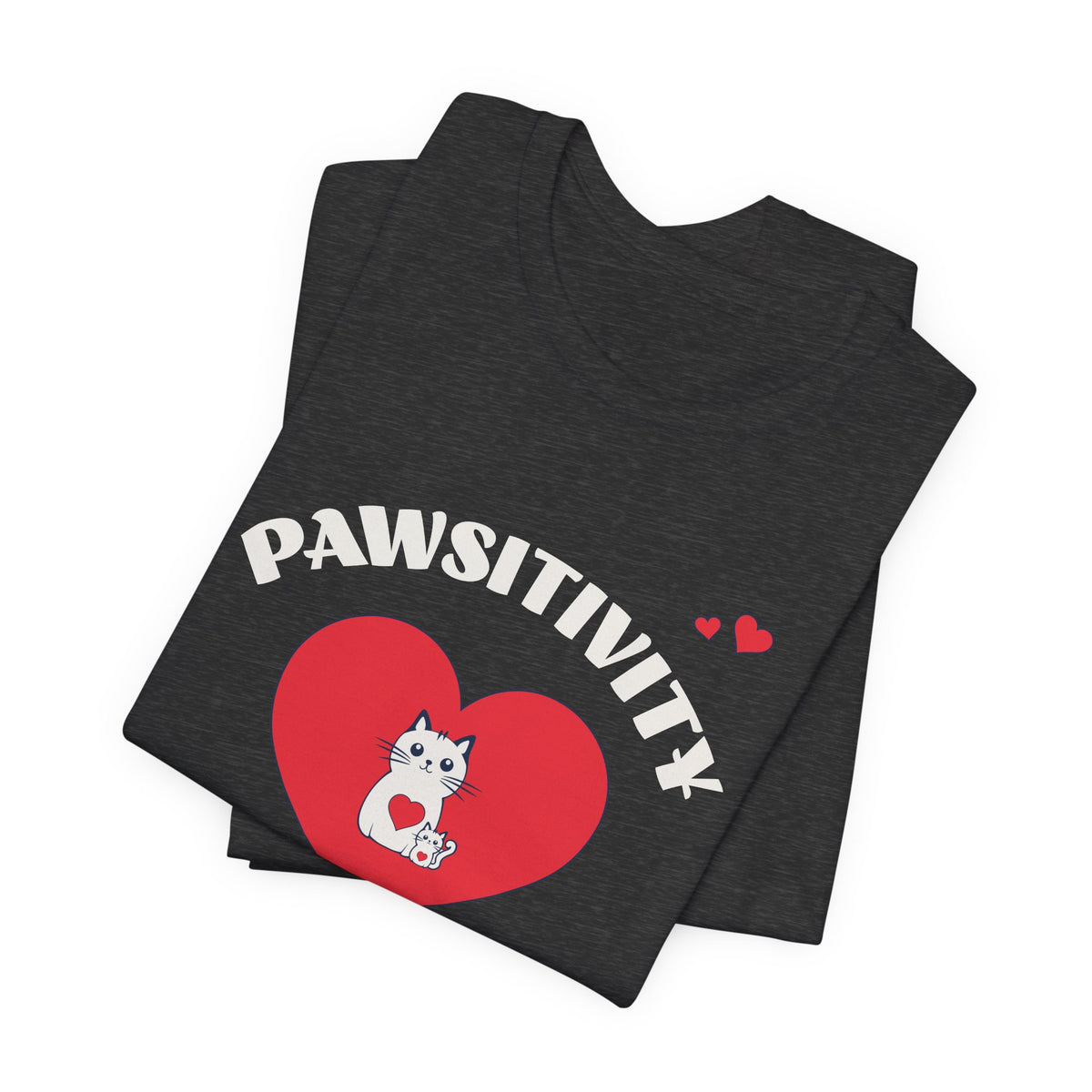 Pawsitivity Cat Mom Shirt – Cute Mama Cat & Kitten Heart Tee