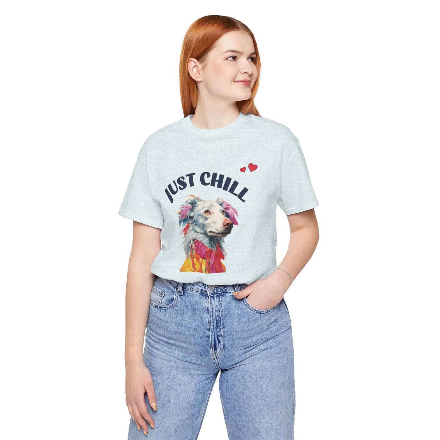 Just Chill Dog T-Shirt | Colorful Pop Art Dog Lover Tee, Unisex Soft Cotton