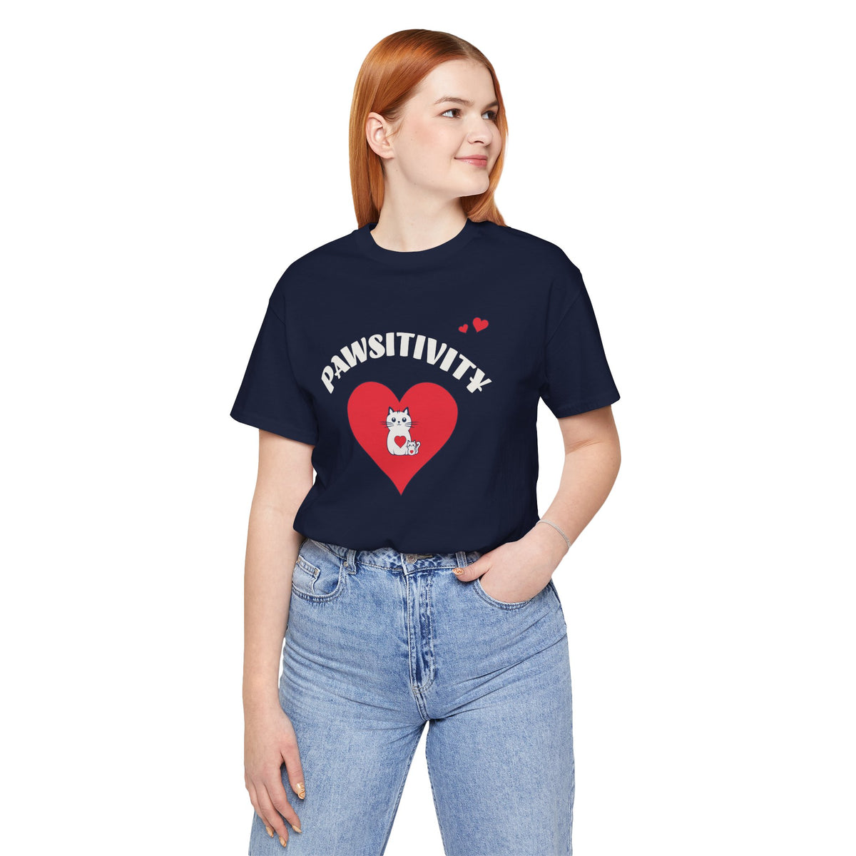 Pawsitivity Cat Mom Shirt – Cute Mama Cat & Kitten Heart Tee